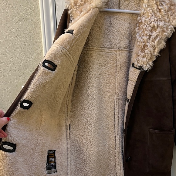 Vintage Lambskin penny lane suede shearling chocolate brown coat- medium - Picture 16 of 16